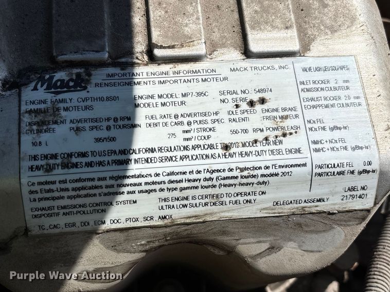 image for item YA2309 2013 Mack CXU613 semi truck