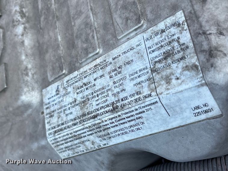 image for item YA2323 2016 Mack CXU613 semi truck