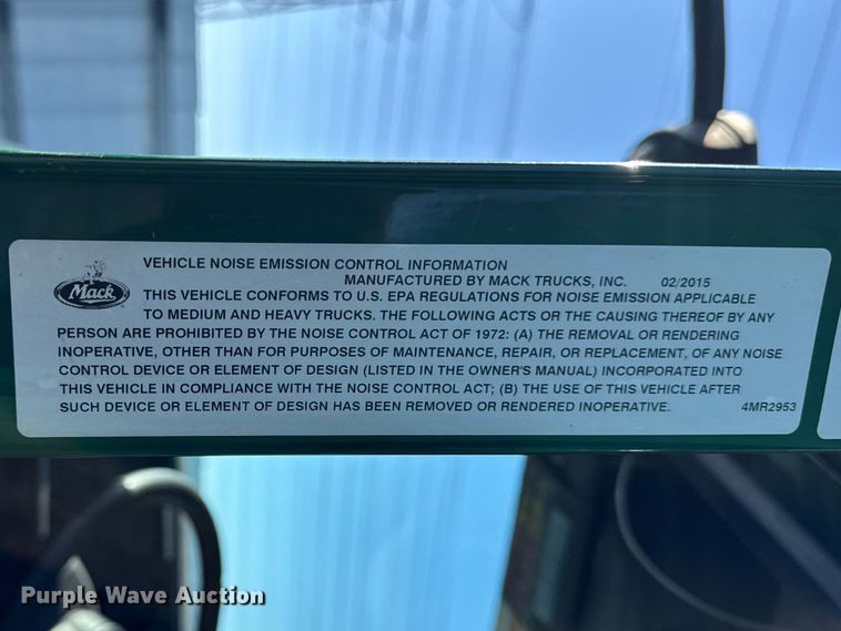 image for item YA2324 2016 Mack CXU613 semi truck