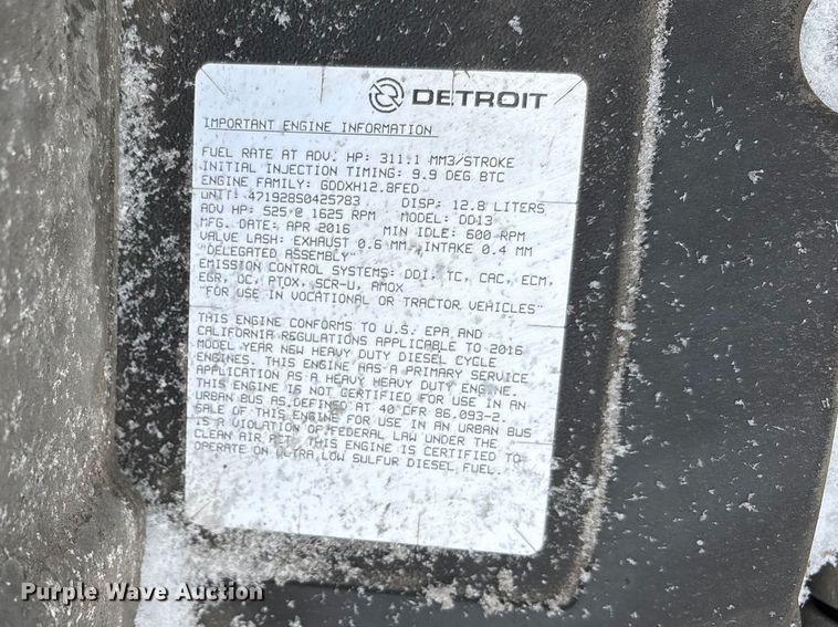 image for item YA2326 2017 Freightliner  Cascadia 125 semi truck