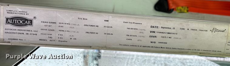 image for item YA2347 2021 Autocar Industries  XSPotter yard truck