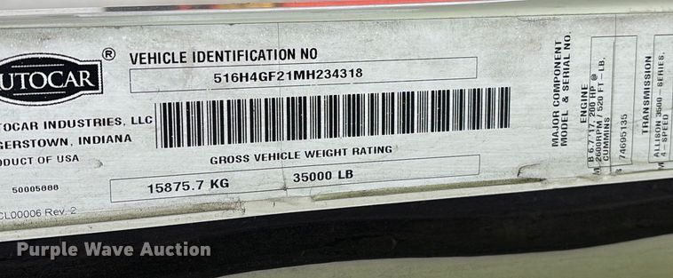 image for item YA2347 2021 Autocar Industries  XSPotter yard truck