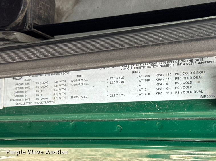 image for item YA2357 2016 Mack CXU613 semi truck