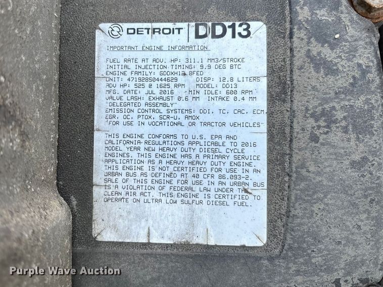 image for item YA2367 2017 Freightliner Cascadia 125 semi truck