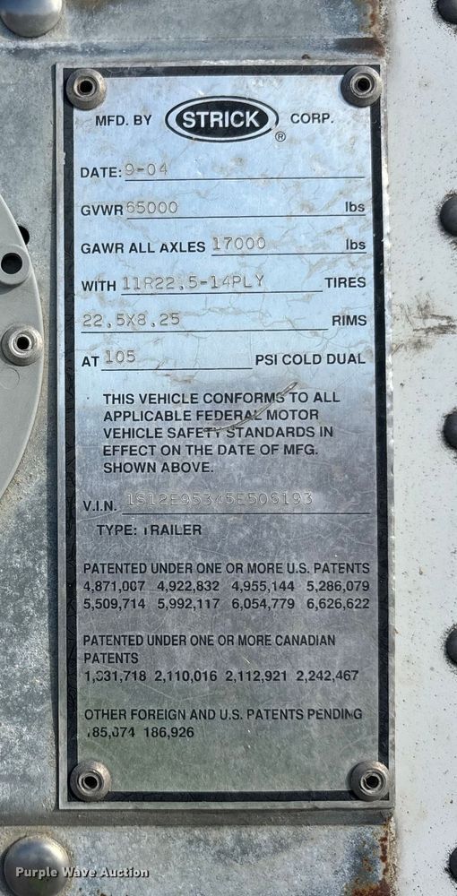 image for item YA2448 2005 Strick dry van trailer