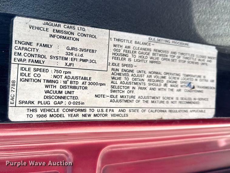 image for item DO8476 1986 Jaguar XJ-S 