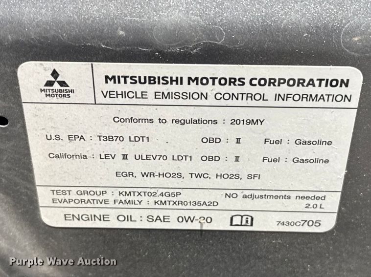 image for item DR0990 2019 Mitsubishi Outlander Sport SUV