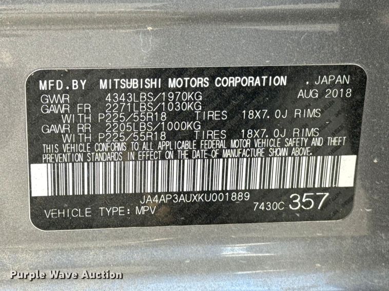 image for item DR0990 2019 Mitsubishi Outlander Sport SUV