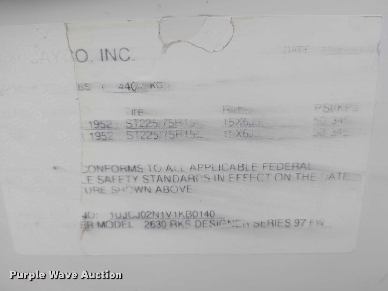 image for item DT0999 1997 Jayco 2630 camper