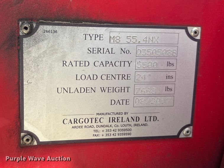 image for item DU0448 2017 Moffett M8 55.4 forklift