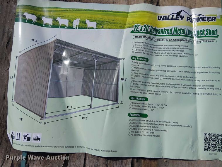 image for item DU3058 Valley Pioneer MSC1220F livestock shed
