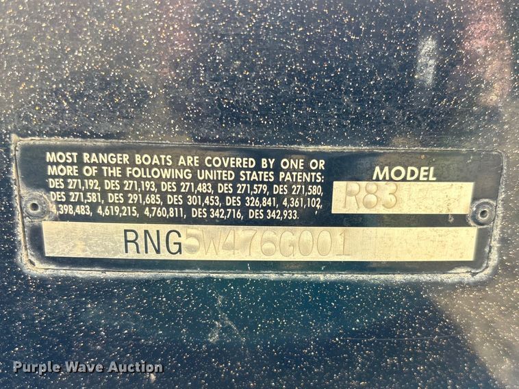 image for item DZ3971 2001 Ranger R83VS  boat