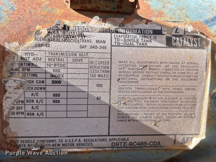 image for item EA4658 1979 Ford F150 pickup truck cab and chassis