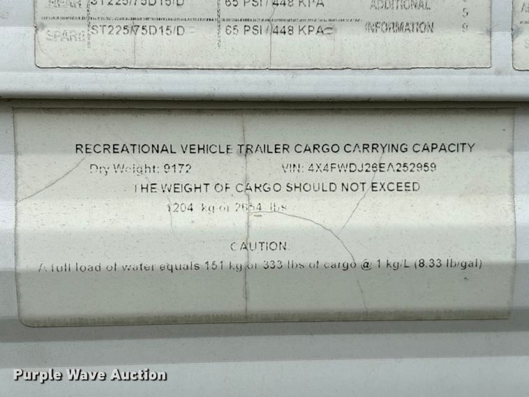 image for item EA7235 2014 Wildwood Forest River camper