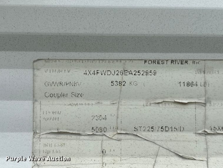 image for item EA7235 2014 Wildwood Forest River camper