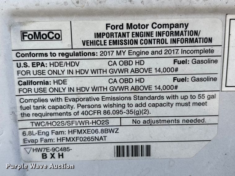 image for item EC8281 2017 Ford E450 box truck