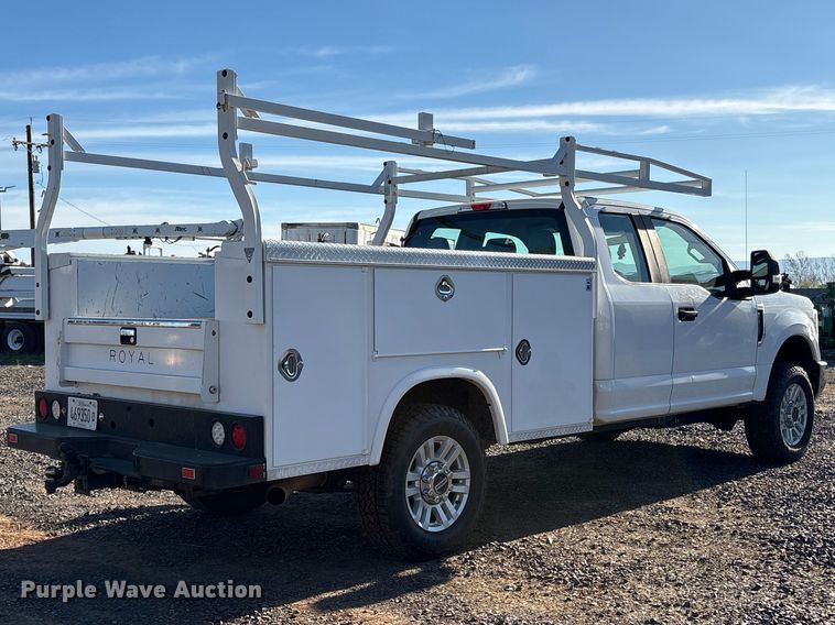 image for item EC8301 2019 Ford F250 Super Duty Ext. Cab utility bed pickup truck