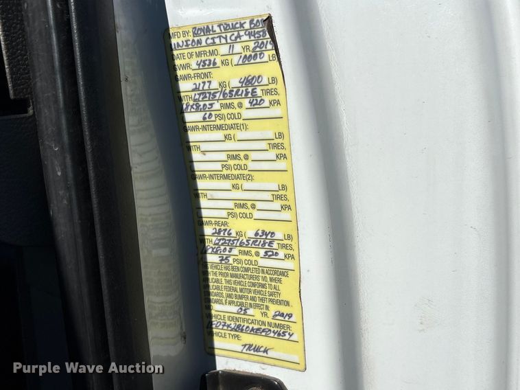 image for item EC8311 2019 Ford F250 Super Duty Ext. Cab utility bed pickup truck