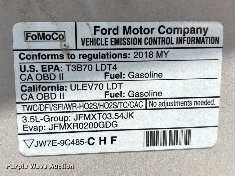 image for item EC8312 2018 Ford F150 Crew Cab pickup truck