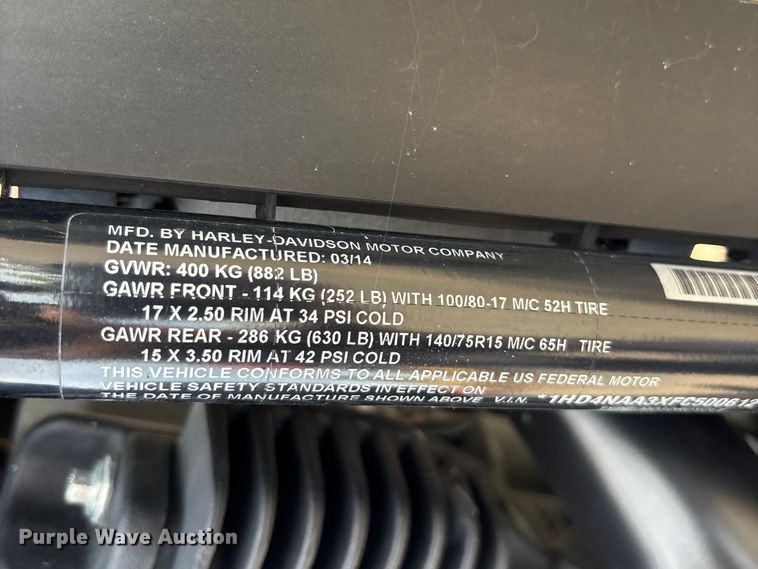 image for item EC8325 2015 Harley-Davidson Street 500 motorcycle