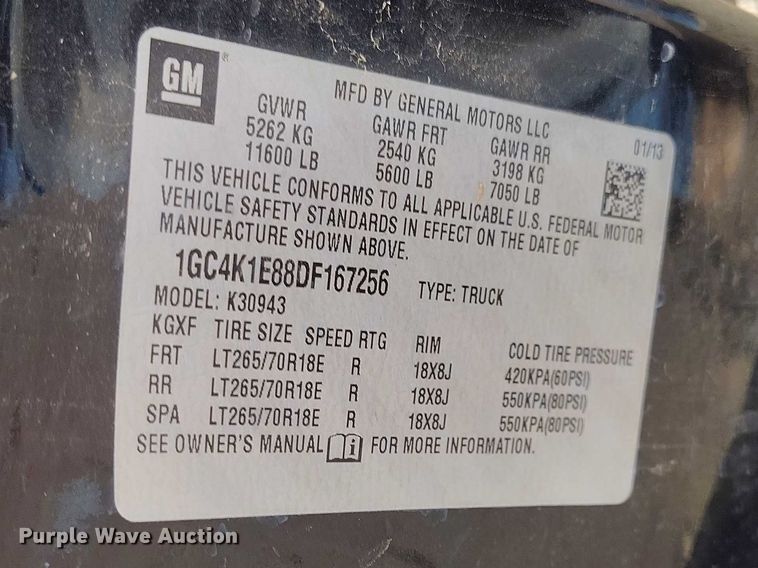 image for item EC8978 2013 Chevrolet Silverado 3500HD Crew Cab pickup truck