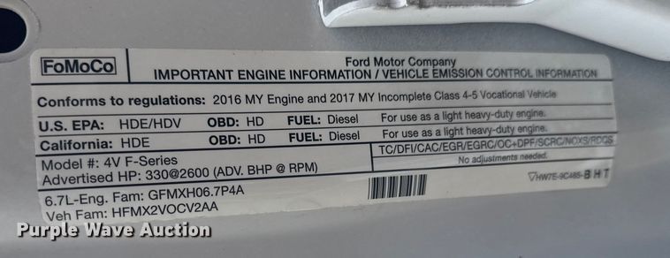 image for item EG1996 2017 Ford F450 Super Duty XL dump truck