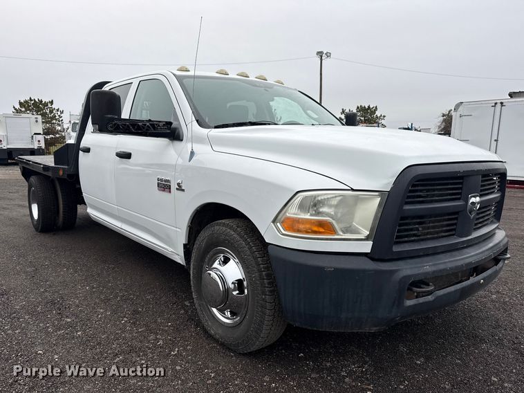 image for item EG2164 2012 Dodge Ram 3500 Crew Cab flatbed pickup truck