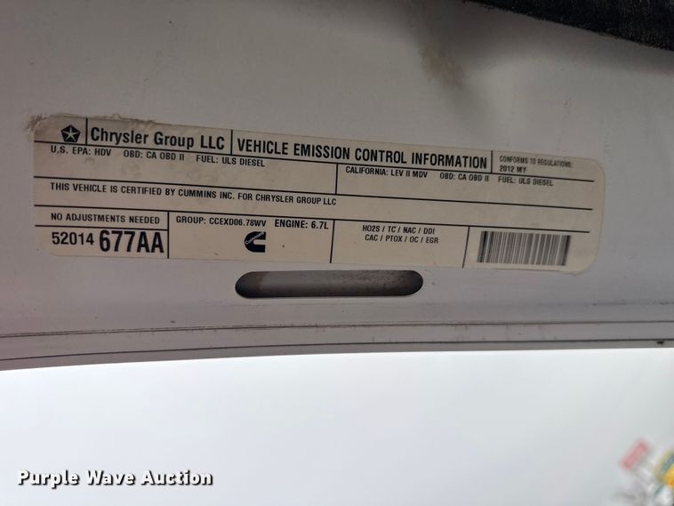 image for item EG2164 2012 Dodge Ram 3500 Crew Cab flatbed pickup truck