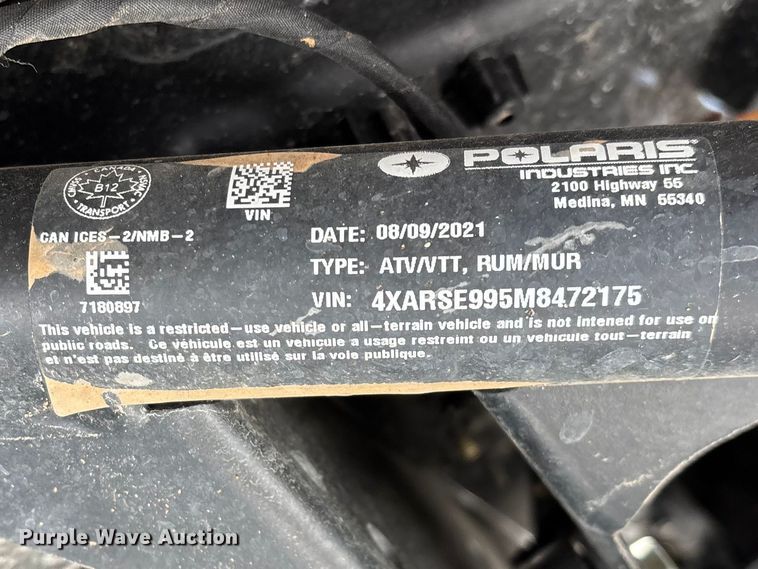 image for item EO4061 2021 Polaris XP1000 utility vehicle