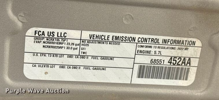 image for item ES5804 2022 RAM 1500 Crew Cab pickup truck
