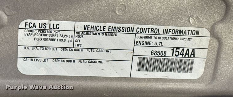 image for item ES5807 2023 RAM 1500 Crew Cab pickup truck