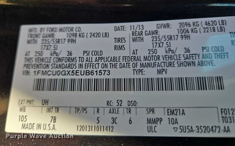 image for item ET1382 2014 Ford Escape SUV