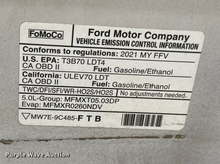 image for item ET1720 2021 Ford F150 Crew Cab pickup truck