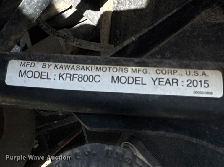 image for item ET1799 2015 Kawasaki 800 utility vehicle