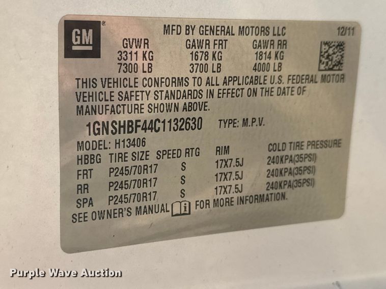 image for item ET1833 2012 Chevrolet Express 1500 van