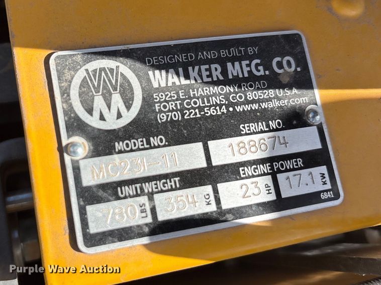 image for item EU0345 Walker MC231-11 ZTR lawn mower