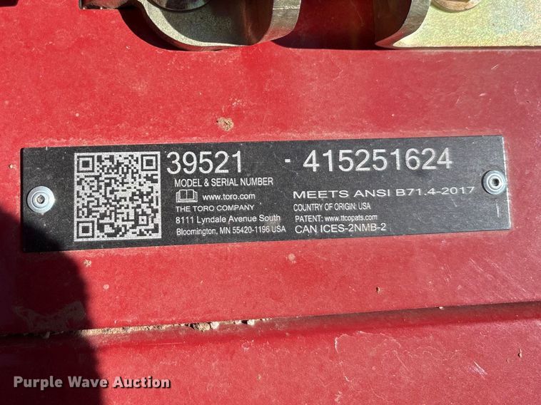 image for item EU0365 Toro 39521 aerator