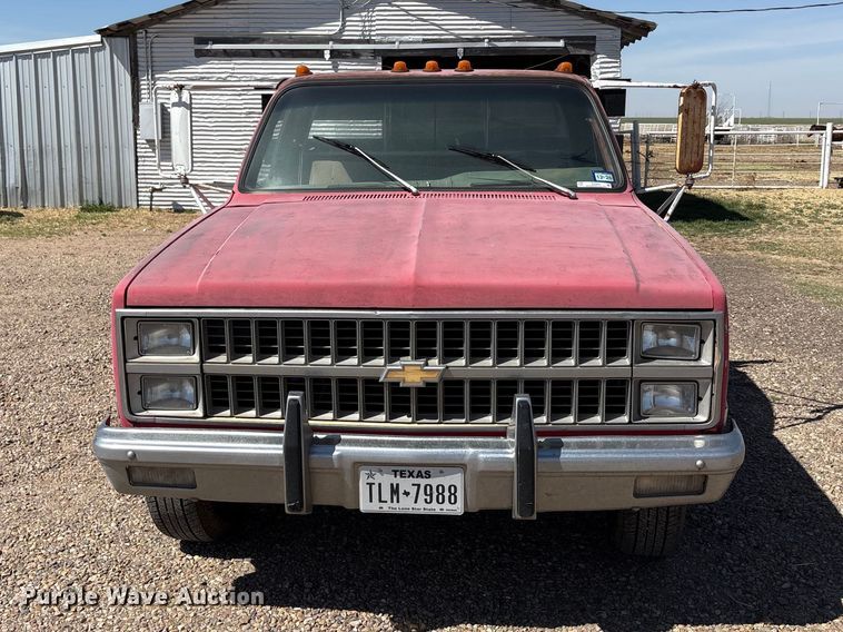 image for item EU0408 1983 Chevrolet C30 flatbed pickup truck