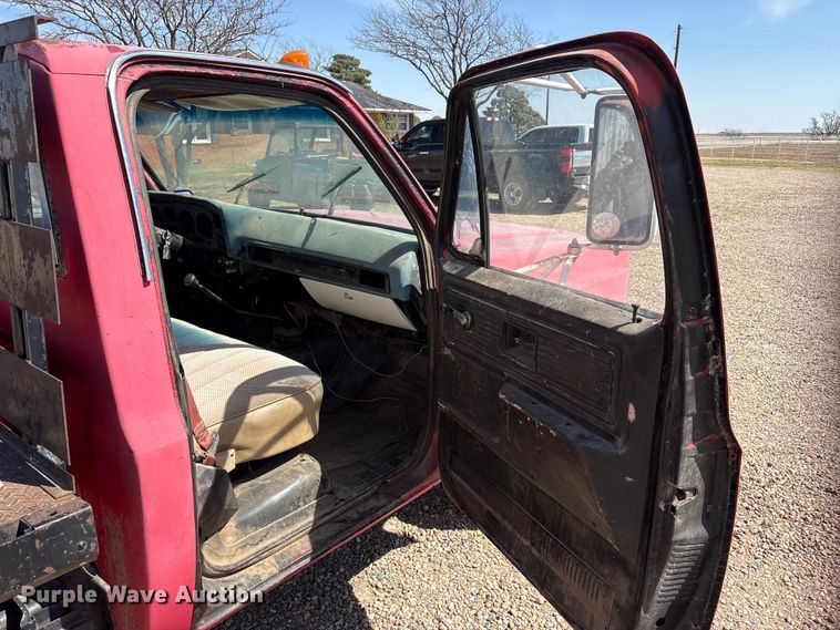 image for item EU0408 1983 Chevrolet C30 flatbed pickup truck