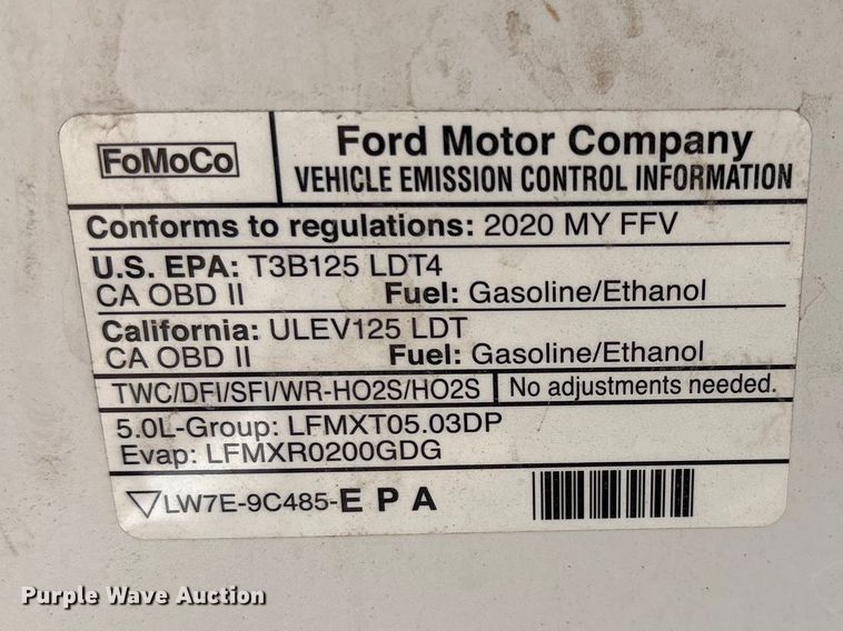 image for item EU4960 2020 Ford F150 XL Ext. Cab pickup truck