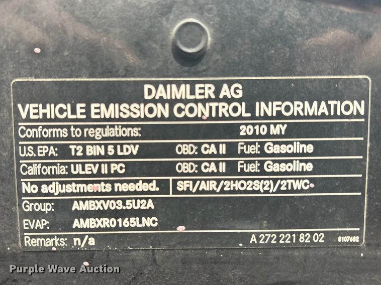 image for item EV2789 2010 Mercedes Benz E Class 