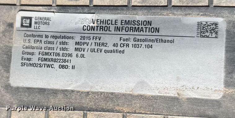 image for item FB0723 2015 Chevrolet Express 2500 van