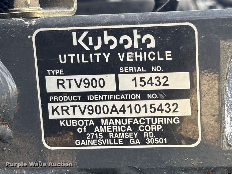 image for item FB3257 2007 Kubota RTV900 utility vehicle