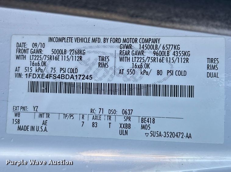 image for item FB3297 2011 Ford E450 flatbed van