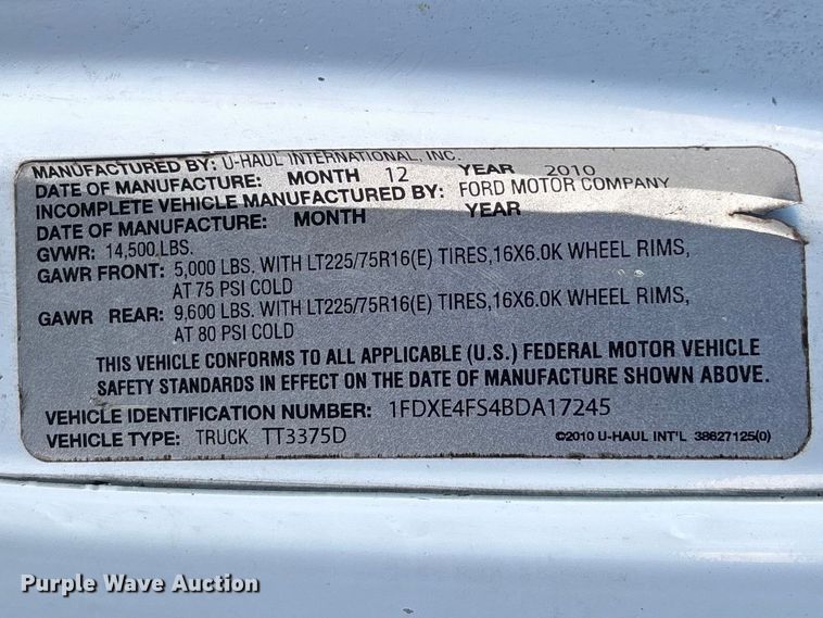 image for item FB3297 2011 Ford E450 flatbed van