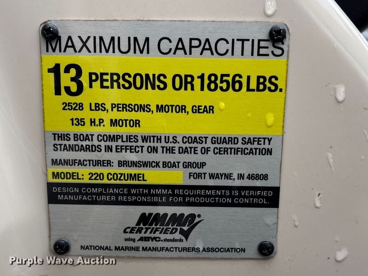 image for item FB3572 2008 Cypress cay  Cozumel 220 pontoon boat