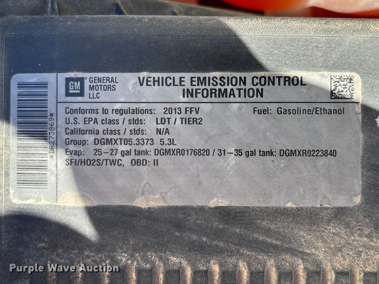 image for item FB3607 2013 Chevrolet Tahoe Police SUV