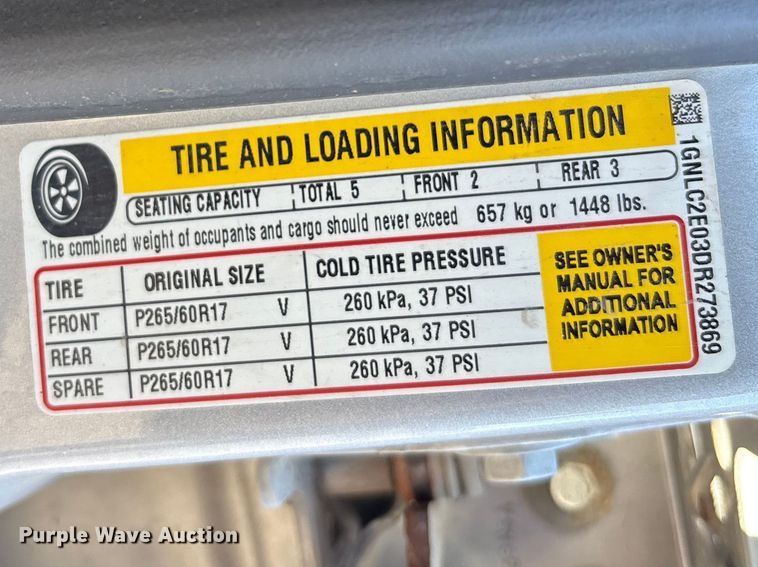 image for item FB3607 2013 Chevrolet Tahoe Police SUV