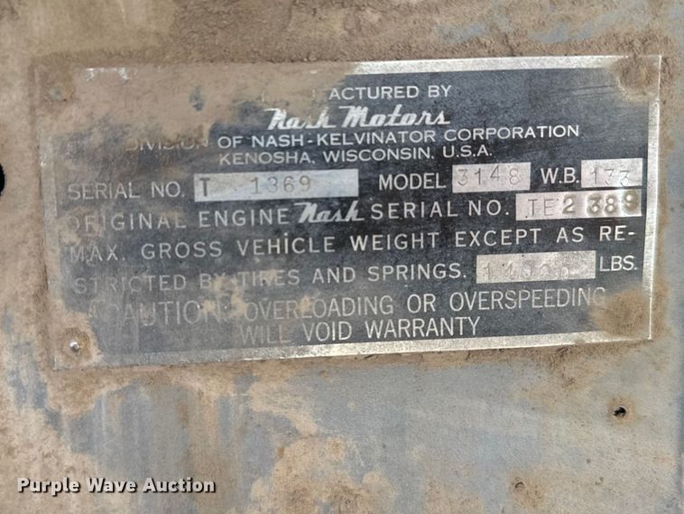 image for item FB7094 1949 Nash flatbed truck