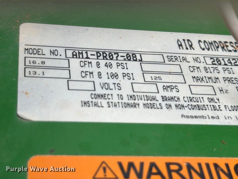 image for item FB8069 John Deere AC1-8GS air compressor